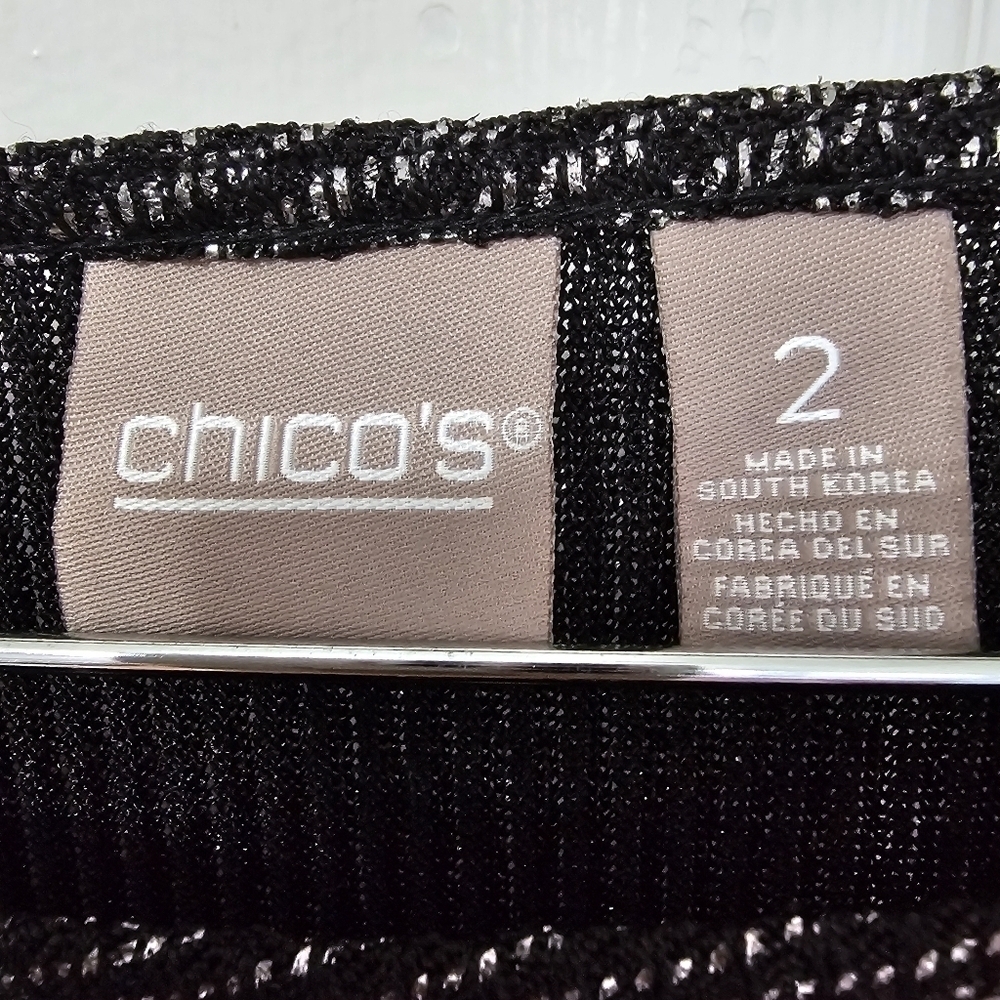 Chico's Longline metallic black 3/4 sleeve size large - Picture 10 of 10